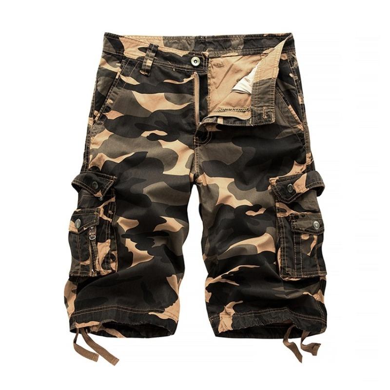 2025 Summer Men's Loose Casual Five-Pocket Work Pants Camouflage Shorts