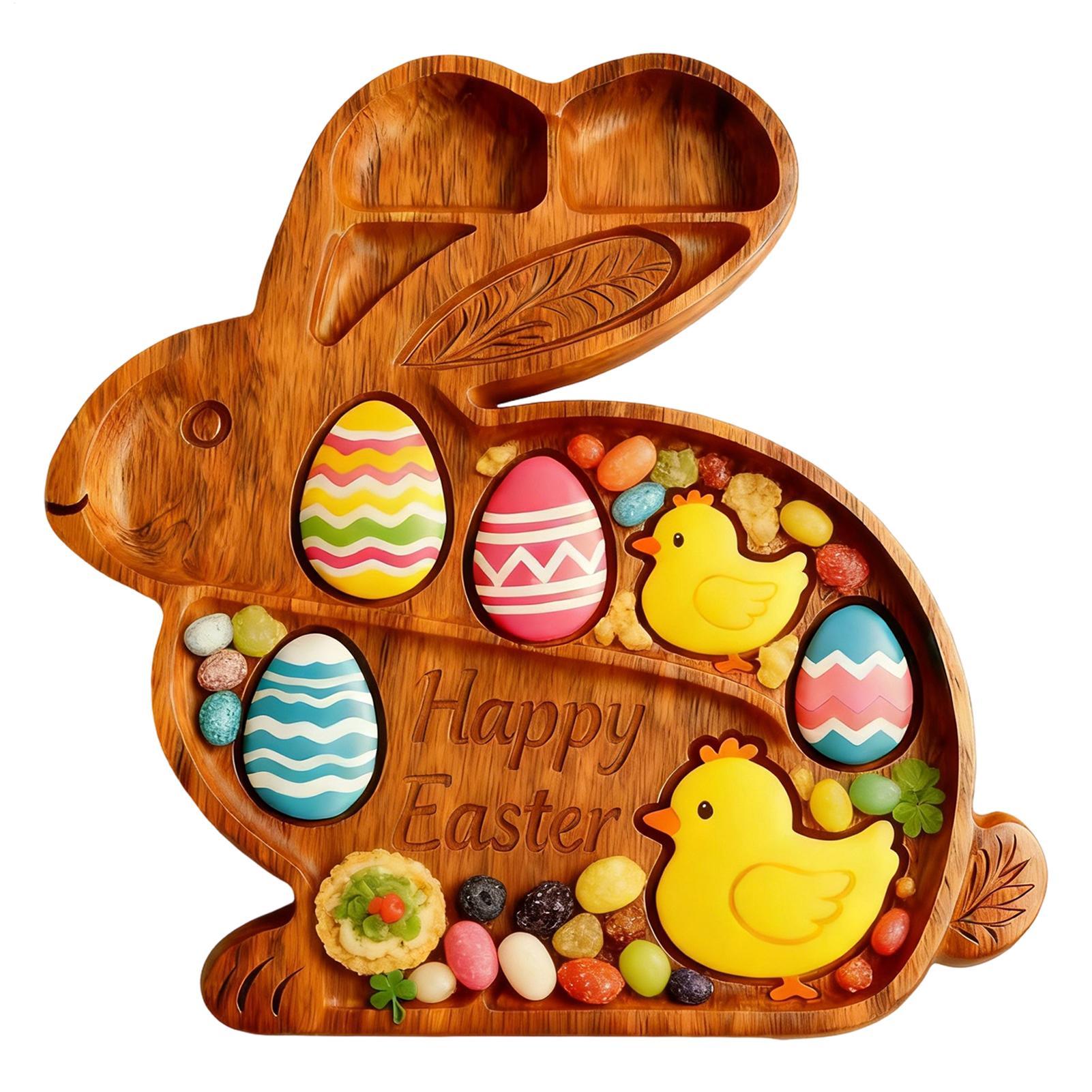 Пасхальная тарелка Заяц Форма кролика Сырная тарелка Пластик Готовые блюда Мясная и сырная тарелка Для ужина Десертов Конфет Сладостей CN