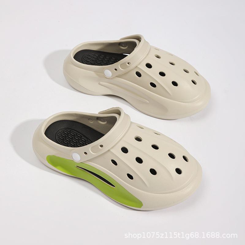 

Летние новые мужские дырчатые туфли, парная обувь, нескользящие, износостойкие, спортивные, легкие, пляжные, с открытым носком, крутые шлепанцы 38-39 хаки