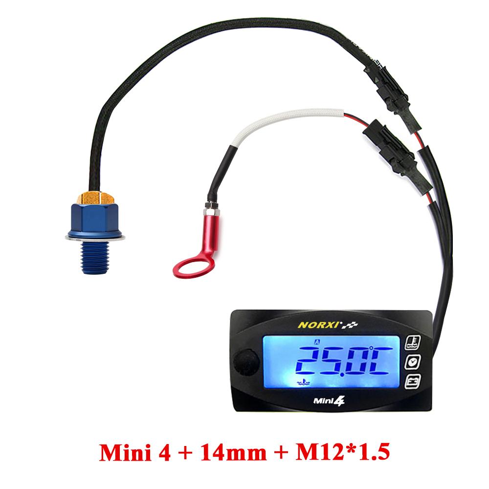 Motorcycle MINI 4 DUAL TEMP METER oil temp gauge cylinder temperature voltage time For cb500x nmax125 XMAX250 300