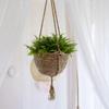 Straw Woven Basket Portable Suspended Wall Hanging Flower Plant Suspension Basket for Balcony