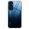 For Samsung Galaxy A34 5G Gradient Color Phone Case Tempered Glass+PC+TPU Hybrid Shell Shock Absorption Cover