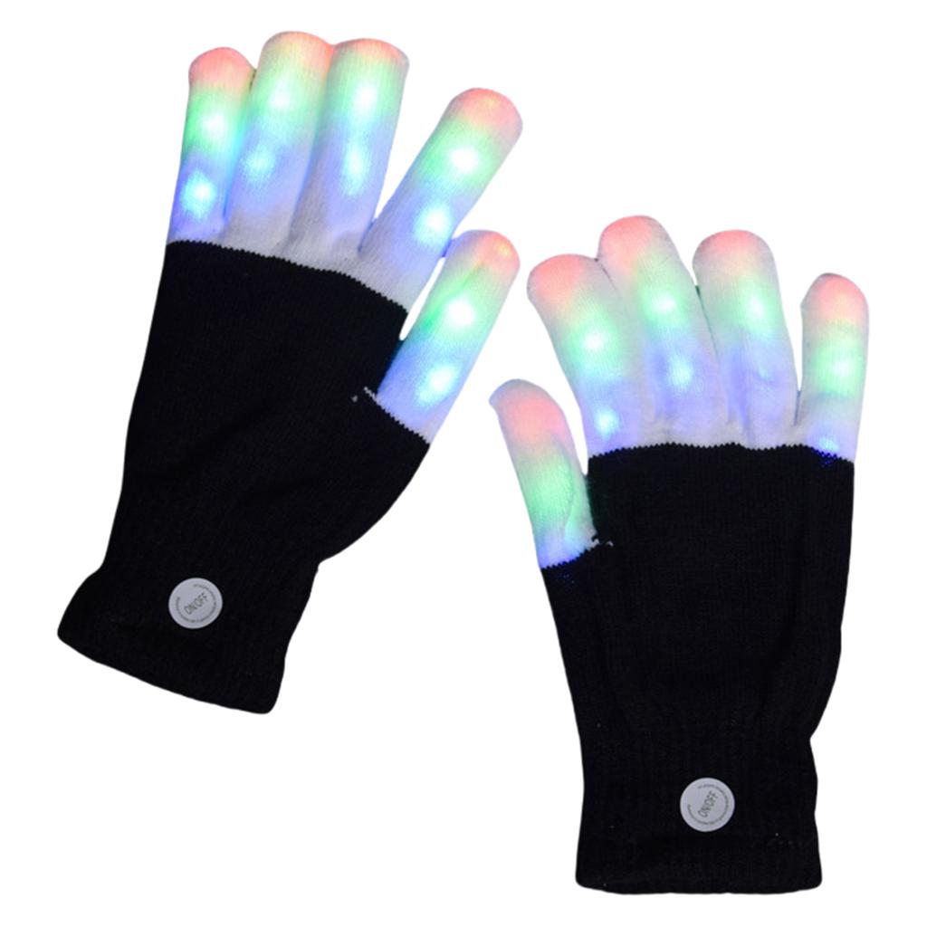 Finger Light Up Glow Rave Gloves LED Colorful Flashing Finger Lighting Gloves Gifts for Kids Teens Christmas Stocking Stuffers