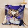 Lisa Cute Genshin Impact Cushion Cover Silky Short Plush Invisible Zipper Dustproof Sofa Pillow Case For Home Decor