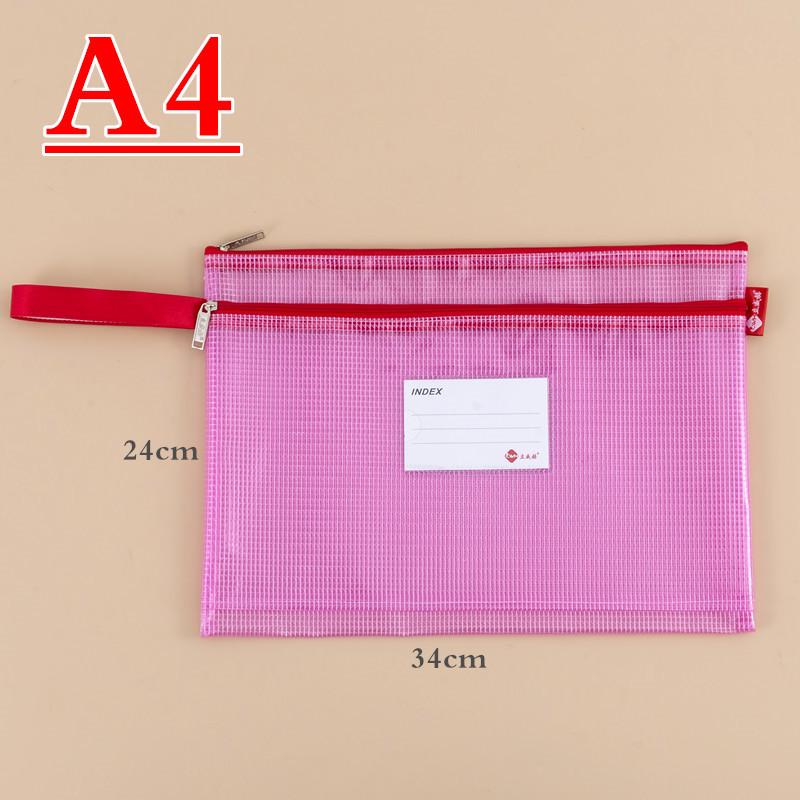 

Waterproof A4 Double-Layer Zipper Grid Bag for Test Papers and Student Files