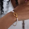 Freshwater Pearl Necklace Matching Bracelet For Women 18k Gold Plated Stainless Steel Ring Pendant Women's Necklaces Bracelets