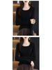 2025 Slim Fit Women's Square Neck 100% Wool Sweater - Thin U-neck Base Layer Top