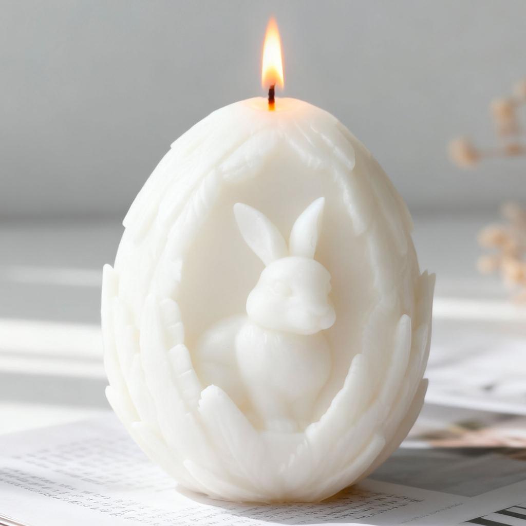 Scented Candle Mold Silicone Egg Shaped Mold Easter Bunny Candle Mold Creative For Gifts Diy Crafting Candle Making