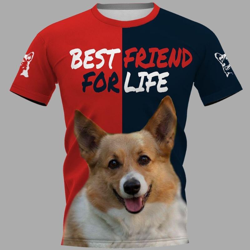 Men's T-shirt Dog Print 3d Printing Summer Fashion Round Neck Loose Short-sleeved Shirt Casual Men's T-shirt