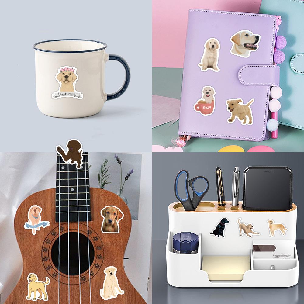 60 Arkuszy Naklejek Graffiti ze Zwierzętami Labrador Ozdabiaj Samochód Laptop Walizkę Wodoodporne Naklejki