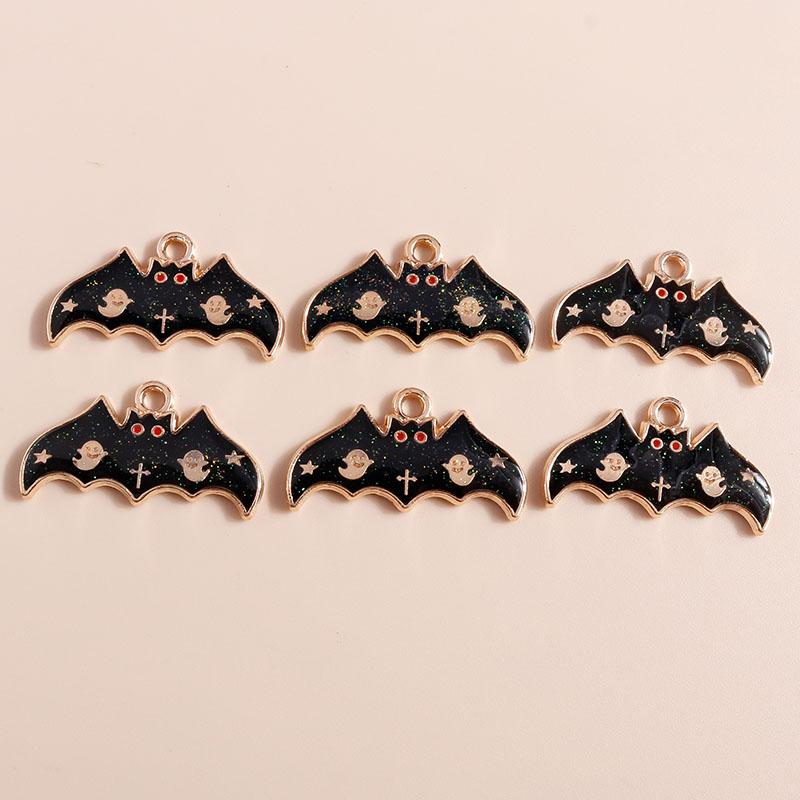 10pcs Mix Cute Enamel Halloween Charms Pumpkin Ghost Bat Charms Pendants for Jewelry Making DIY Earrings Necklace Accessories