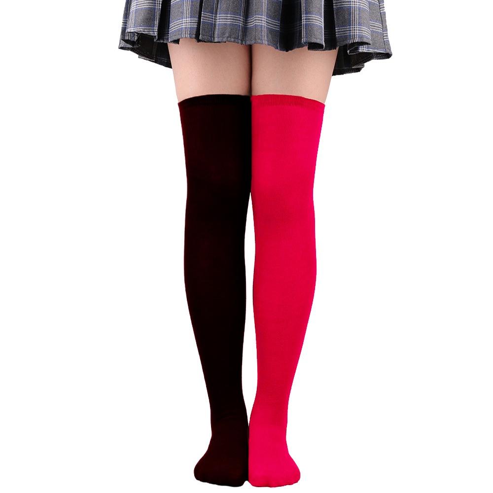 Colorful Over-the-knee Women's Socks For Parties And Holidays Friction-resistant Polyester Blend