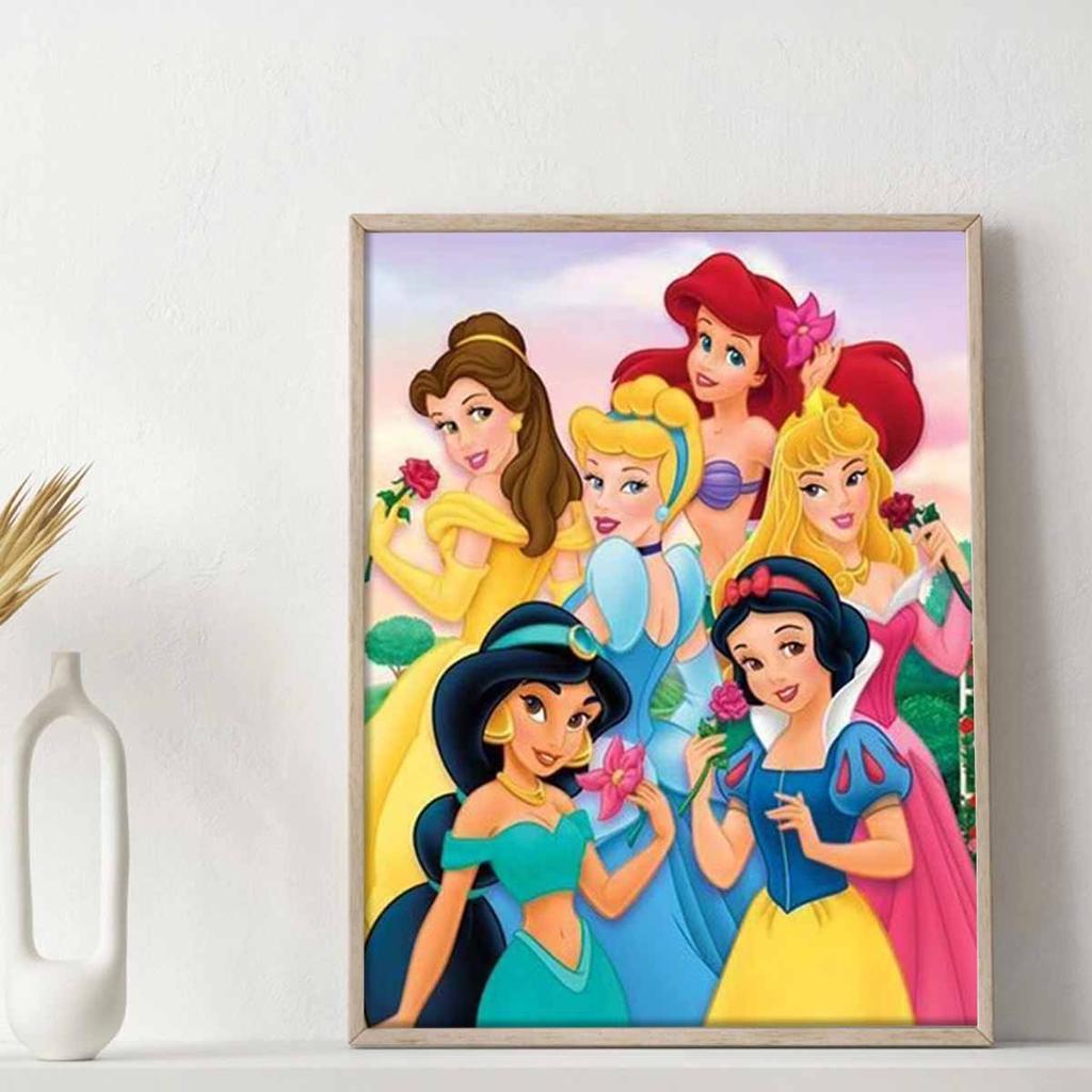 Full Round Diamond Painting Princesses Art Rhinestone Picture Mosaic DIY 5D Cross Stitch Embroidery Home Decoration