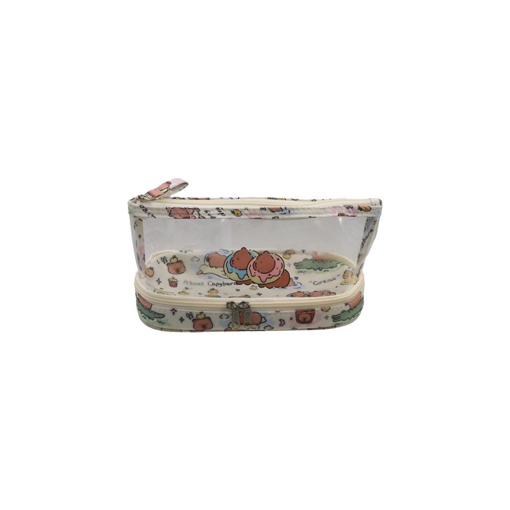 

Мультяшный Прозрачный Пенал Холщовая Сумка для Хранения Канцелярских Принадлежностей Портативный Студенческий Пенал Школа Style 1