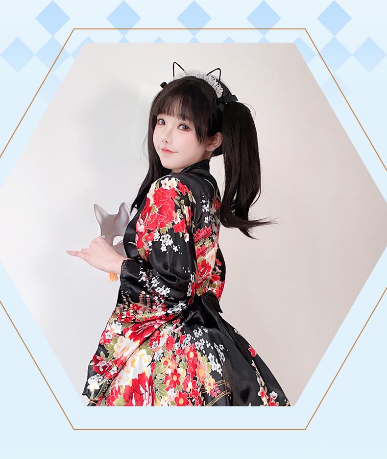 Dámské letní kimono v japonském stylu, cosplay kostým s tradičním potiskem