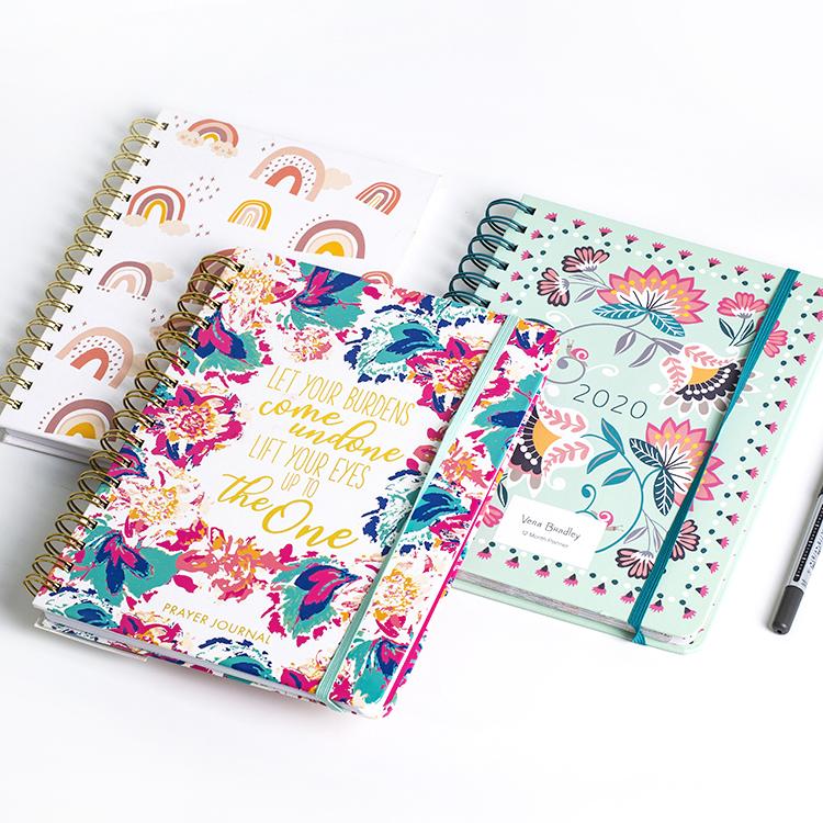 Customizable A6 Size Spiral Bound Notebook Simple Design Printed Manifestations Dairy Journal Planner with PP Cover