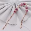 Purple Gold-Plated Rose Gold Simple High-End Design Color Gold Shiny Diamond-Encrusted Bracelet