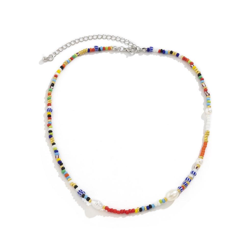 Bunte Perlenkette mit Biene für das Schlüsselbein - Retro, vielseitig, europäischer Stil für Frauen