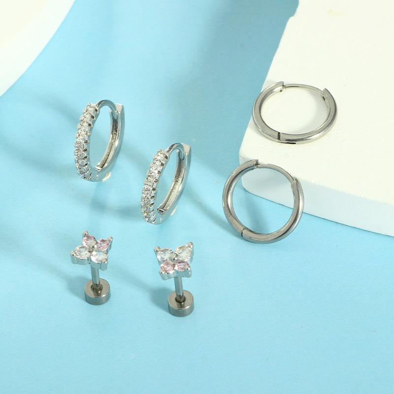 14K Gold Stainless Steel Earrings Flat Back Earrings Small Cartilage Hoop Earring for Women Hypoallergenic Multiple Piercing