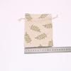 3Pcs / 5Pcs Gift Bags Linen Green Leaves Packaging Drawstring Pouches Gift Jewelry Packaging Wedding