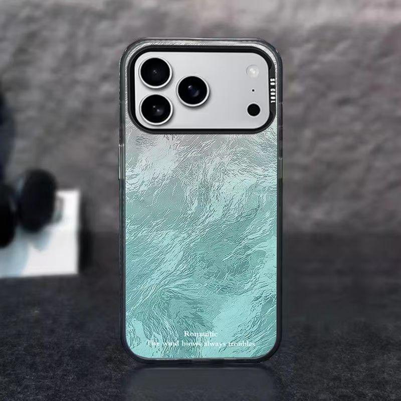 Glacier Blue Texture Apple 17 Pro Max Silver Case - Durable iPhoneAir 17 Pro Hard Case