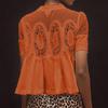 Women Tops Round Neck Short Sleeve Pure Color Pullover Tops Hollow Embroidery Mesh Yarn Loose Fit Casual Tops Daily Wear