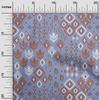 oneOone Cotton Flex Fabric Block & Geometric Ikat Print Fabric By The Yard 40 Inch