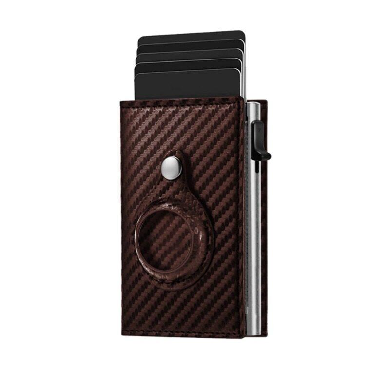 

Новинка, боковой держатель для карт, подходящий для Airtag, кошелек для мужчин, тонкий кошельки с зажимом для денег и блокировкой RFID, минималистичный кошелек с карманом для денег Carbon fiber coffee кофейный