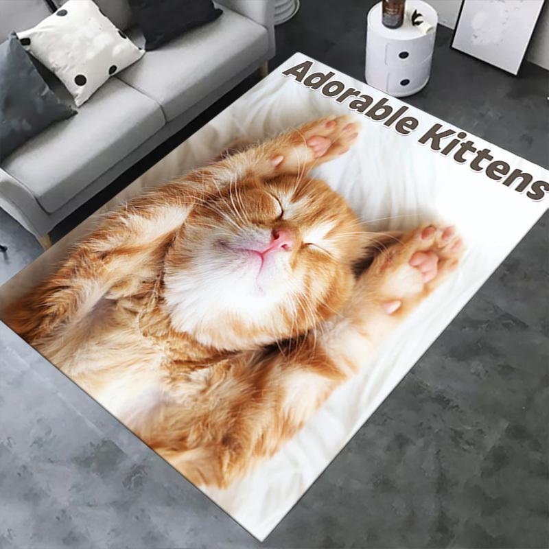Office Carpet Adorable Kittens Sofa Rug, Under Chair Protective Blanket