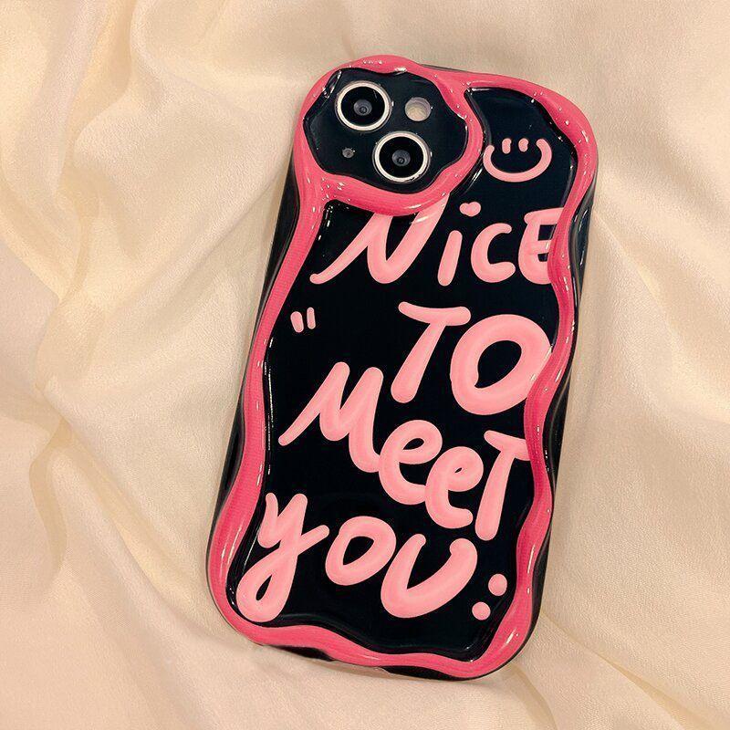 Letters Phone Case for Xiaomi Redmi Note 13 Pro 5G 12 4G 13 Pro Plus 11 10 Pro 12S Redmi 13C 12C 12 3D Wavy Curved Edge Cover