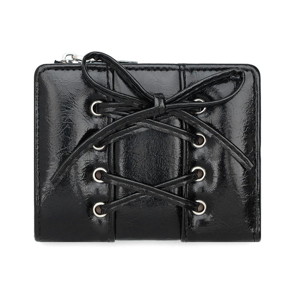 Korean Version of The New Simple and Versatile Bow Tie Zipper Buckle 20% Off Small and Exquisite Student Short Wallet Women