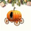 Halloween Carriage Pumpkin Acrylic Flat Surfac Pendant For Enhancement Interior
