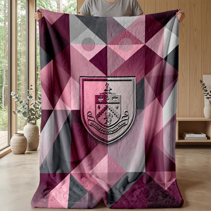 Coperta in Flanella con Stampa Calcio Burnley, Coperta Morbida Calda Leggera per Divano Letto Campeggio