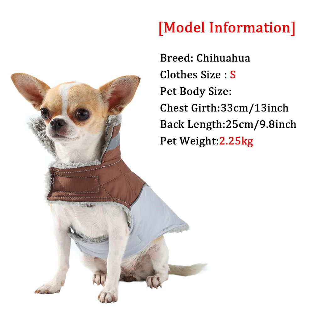 Reflective Pet Jacket Winter Thicken Fleece Puppy Clothes Soft Waterproof Apparel With D-Ring For Small Dogs Chihuahua Yorkshire
