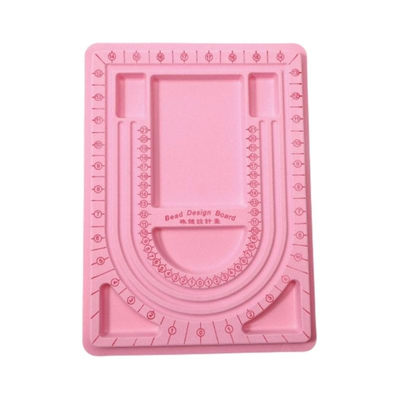 Bead Design Board for Necklace and Bracelet Making, Wood Beading Layout Tray with Channels and Sorting Compartments