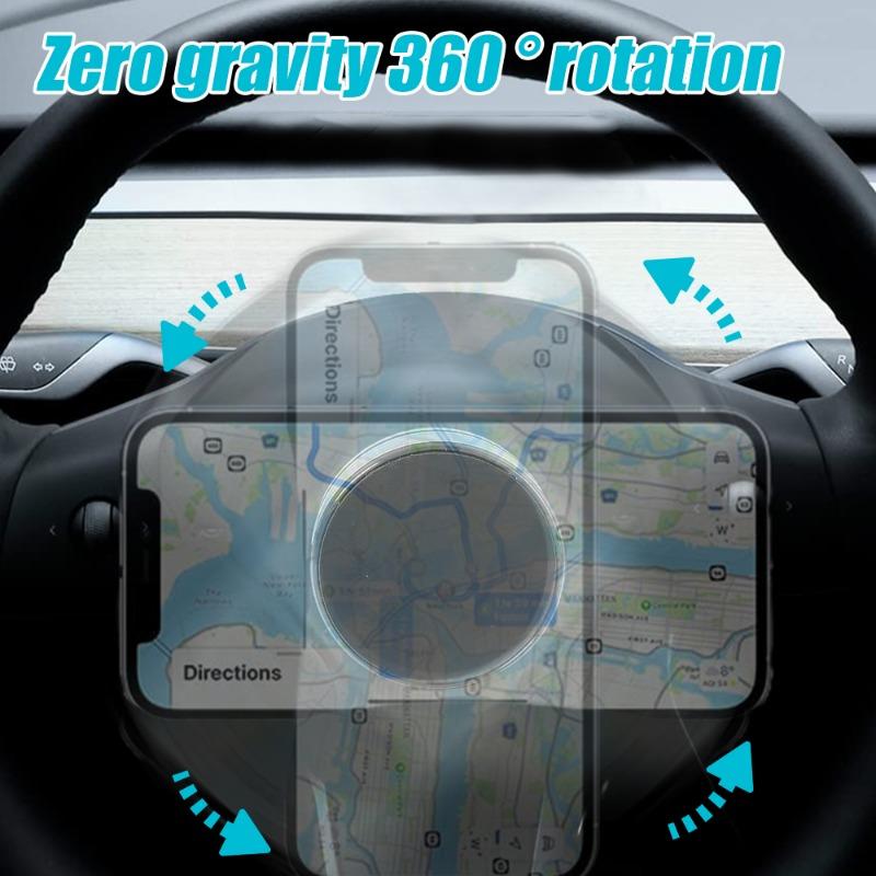 2pcs Car Magnetic Phone Holder Universal Zero Gravity Car Steering Wheel Phone GPS Navigation Stand for iPhone Samsung Xiaomi
