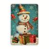 Vintage Smiling Snowman Metal Tin Sign 8x12 Inch Wall Art Home Bar Garage Decor