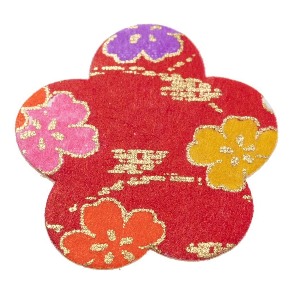Washi Kawasumi Special Selection Chiyogami Stickers Blossom Butterfly 40 Pieces Hand-Dyed Kyo-Yuzen (Plum & Design, Total)