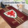 Custom Text Printed Rug Wales Rugby Non Slip Floor Carpet For Home Room Decor