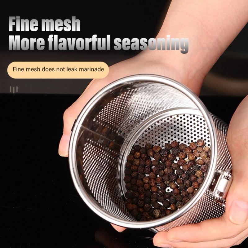 Stainless Steel Seasoning Bag Multipurpose Spice Filter Seasoning Strainer For Gravy Soup Taste Spice 1.3L