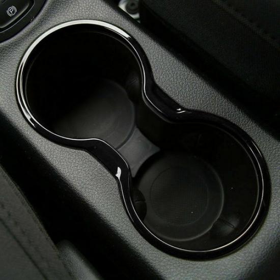 Front Central Cup Holder Cover Trim Decor Frame For Jeep Compass 2017- Black