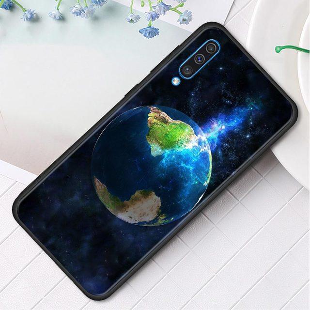 Silikonowe etui na telefon do Samsung Galaxy A50 A70 A10 A20e A30 A40 A20s A10s A10e A80 A90 A60 A30s Pokrowiec Shell Ziemia Księżyc Planeta