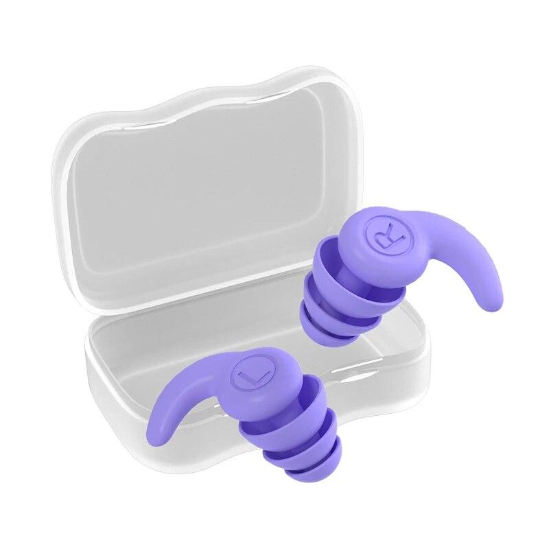 1 Paar Silikon-Ohrstöpsel Geräuschunterdrückung 3 Schichten Schlaf-Ohrstöpsel Reduzierung Schallschutz Leichtgewichtig Tragbar für Sport Schwimmen