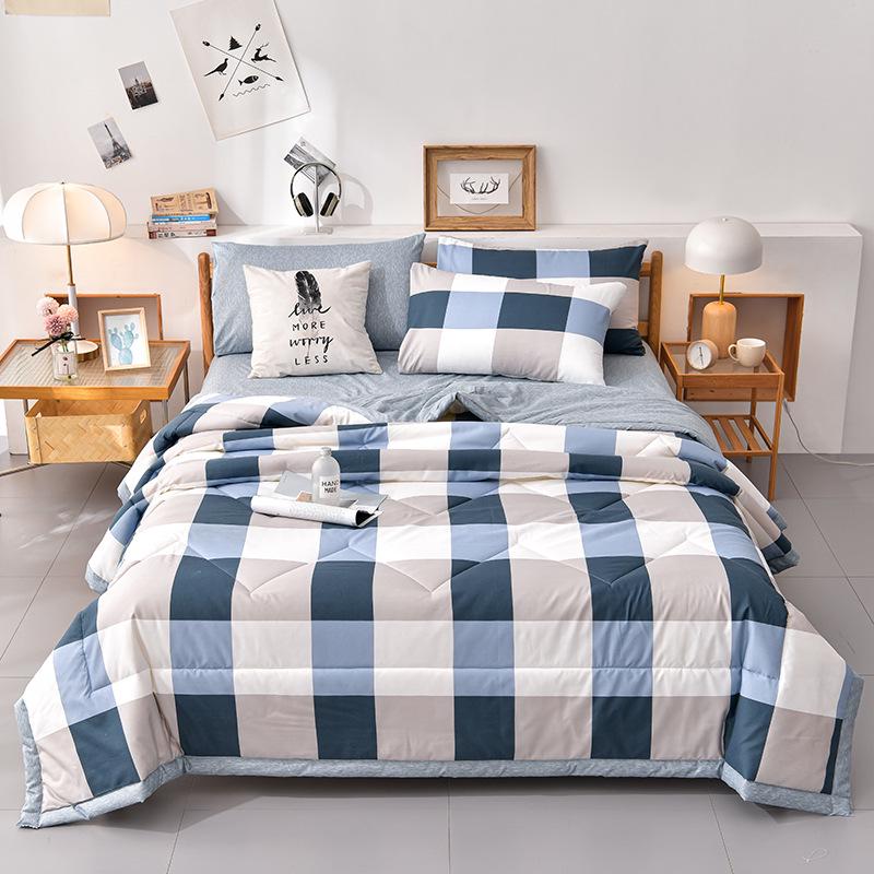 Baumwolle Luxus Gewaschene Sommerdecke - Minimalistisches Eis-Muster, Leicht, Kühl & Maschinenwaschbar.