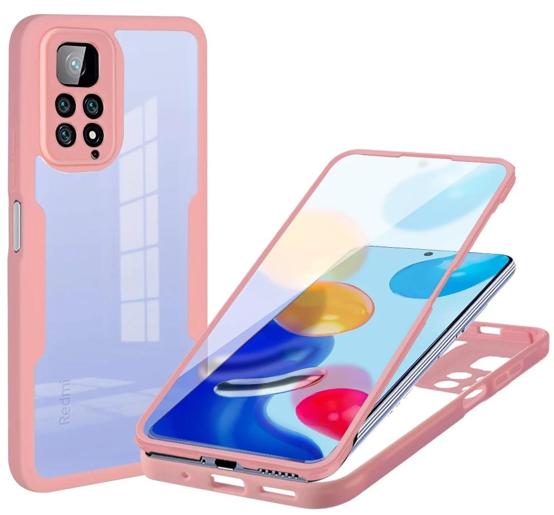 

Чехол на весь корпус на 360 градусов для Xiaomi 12 13 Pro Poco X3 X5 F5 Redmi 9 9A 9C 10 12C Note 9s 10 11S 12 Pro двухсторонний силиконовый чехол из ТПУ Redmi 13C 4G/C65 розовый