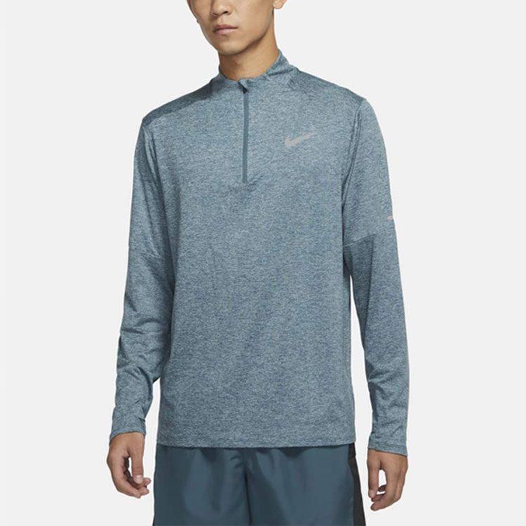 Nike T Shirts Men's Blue Stand Collar Moderate Straight Fit DD4757-058