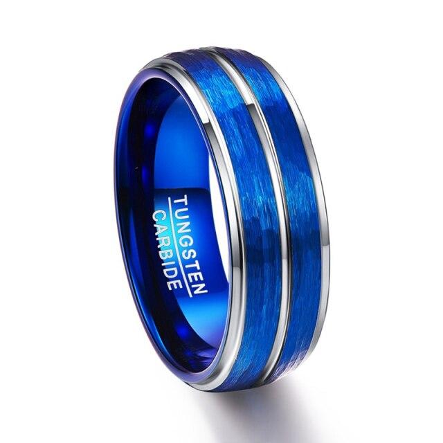 30 Styles Men Blue Grooved Black Stainless Steel Ring Koa Wood And Abalone Shell Inlay Arrow Red Meteorite Ring Men Wedding Band