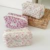 Cute Floral Quilted Makeup Storage Bag Multifunctional Large Capacity Toiletry Pouch Cosmetic Organizer Pouch Travel