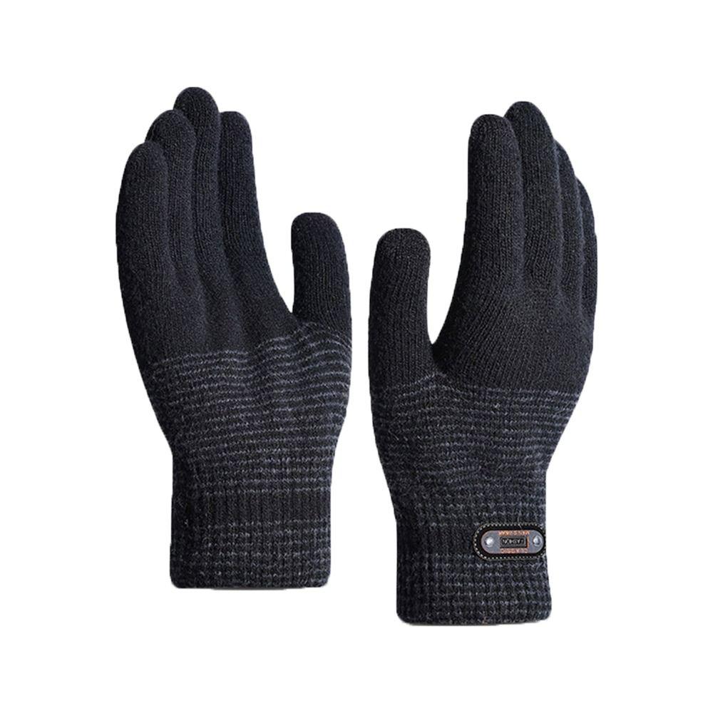 

Вязаные теплые перчатки с сенсорным экраном, ветрозащитные, холодостойкие, перчатки для вождения, для верховой езды, езды на велосипеде чёрный