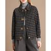 Women's Plaid Wool Blend Short Coat
